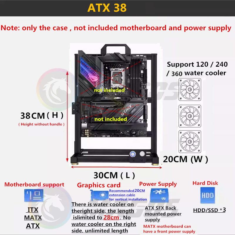 MOD ATX Open PC Case Frame For - đánh giá và giá Gaming Console Tower