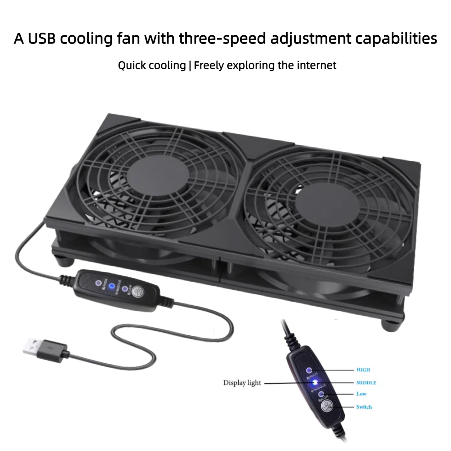 Dual USB Cooling Fan with 3-Sp - đánh giá và giá Gaming Console Usb