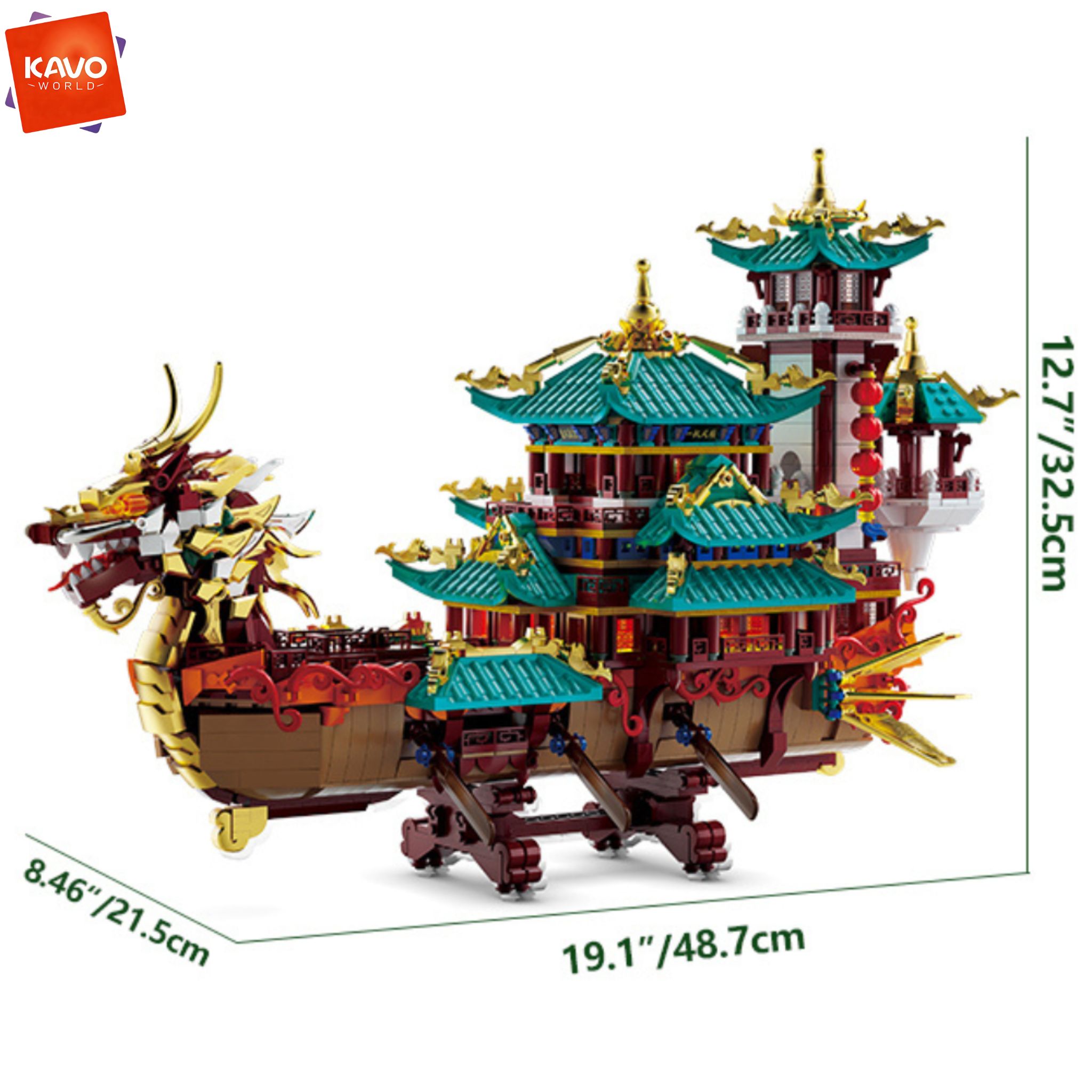 KAVOWORLD 2453pcs Dragon Boat  - đánh giá và giá Gaming Console Lego